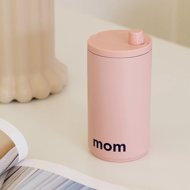 Бутылка для воды "Mom" 0,35 л Powder Pink Design Letters