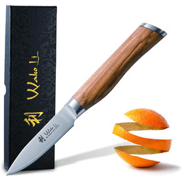 Профессиональный нож с дамасской стали с ручкой из оливкового дерева Wakoli 