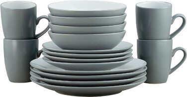 Столовый сервиз из керамогранита на 4 человека 16 предметов Cool Grey Series CreaTable