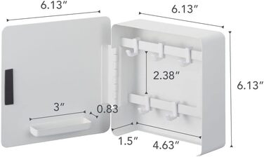 Магнитный шкаф для ключей 5,5 х 15,8 х 15,8 см, белый YAMAZAKI