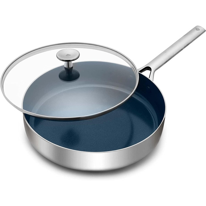 Сковорода для тушения с крышкой 28 см Triple Steel Blue Diamond