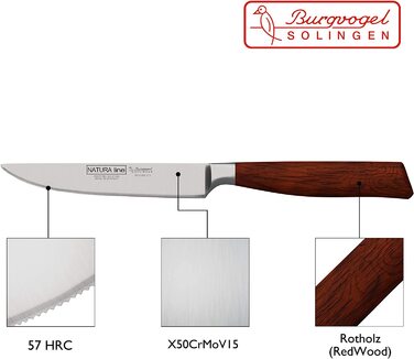 Набор из 6 ножей для стейка 12 см Natura Line Burgvogel Solingen