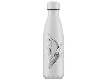 Вакуумная бутылка для воды 0,5 л, серая Sealife Whale CHILLY'S