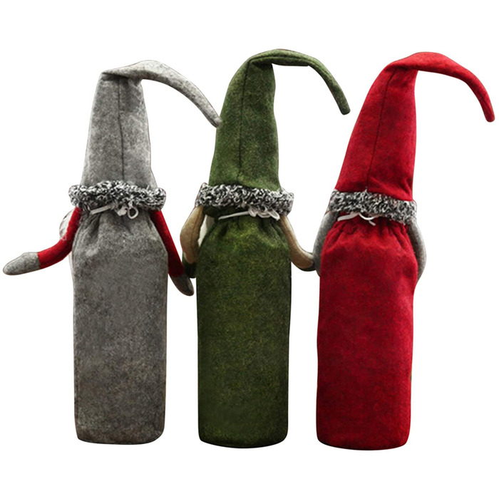 Украшение новогоднее для бутылки «Дед Мороз» 42 х 12 см, набор 3 предмета Petalum