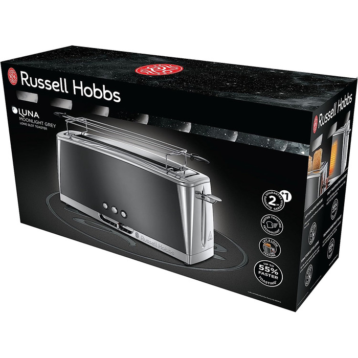 Тостер Russell Hobbs на 2 ломтика, 6 ступеней мощности