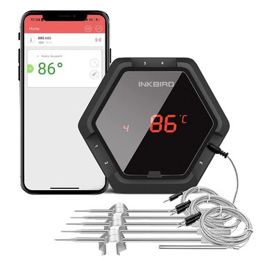 Беспроводной термометр для мяса Inkbird Barbeque IBT-6X с 6 датчиками температуры, 1000 мАч
