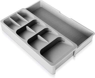 Органайзер для столовых приборов 16,5-29,5 см x 40x5,5 см, 9 отделений, серый Yiomxhi