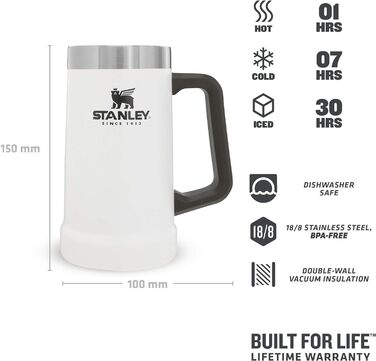 Термокружка для пива 700 мл белая Stanley