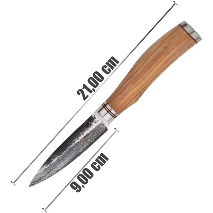 Профессиональный универсальный нож из настоящей японской дамасской стали с рукояткой из оливкового дерева 12,5 см Wakoli HS Series