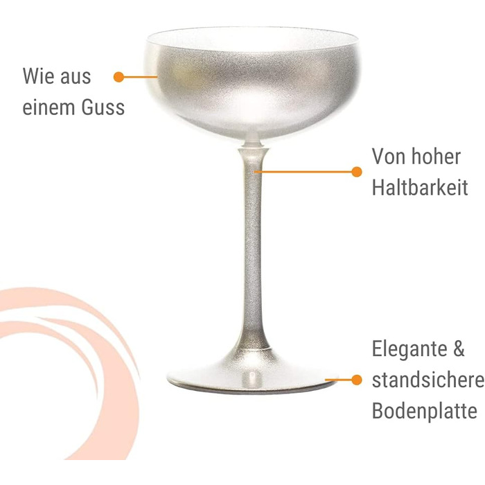 Набор бокалов для шампанского 6 шт. 200 мл, серебристый Elements Stölzle Lausitz