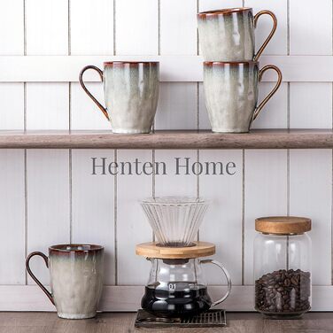 Набор чашек для кофе 350 мл, 4 предмета, бежевые Henten Home