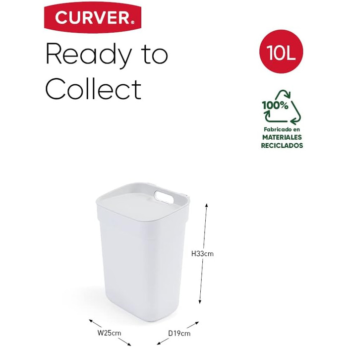 Набор мусорных ведер для кухни 10 л, 2 предмета CURVER
