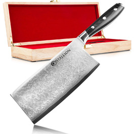 Нож из дамасской стали STALLION Damascus Wave Chinese в элегантной подарочной коробке 