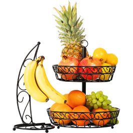 2 - ярусная корзинка для фруктов с подставкой для бананов Chefarone