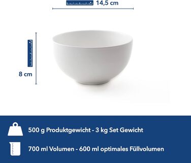 Набор мисок для мюсли 700 мл, 6 предметов Hanseküche