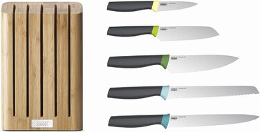 Набор Joseph Joseph, 5 ножей из нержавеющей стали, с подставкой из бамбука
