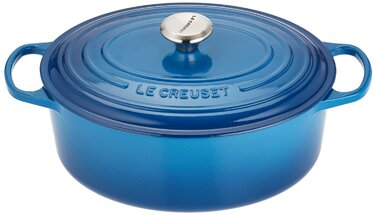Гусятница / жаровня 31 см, синий марсель Le Creuset