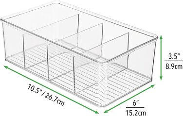 Ящик для хранения с 4 отделениями 26,7 x 15,2 x 8,9 см mDesign