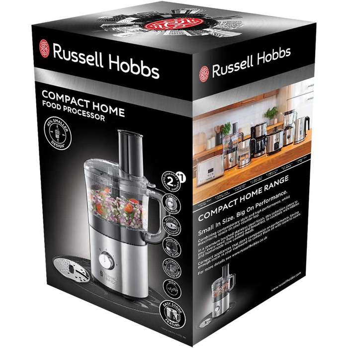 Кухонный блендер Russell Hobbs / 500 Вт / 2 скорости / контейнер 1.2 л / нержавеющая сталь / черный