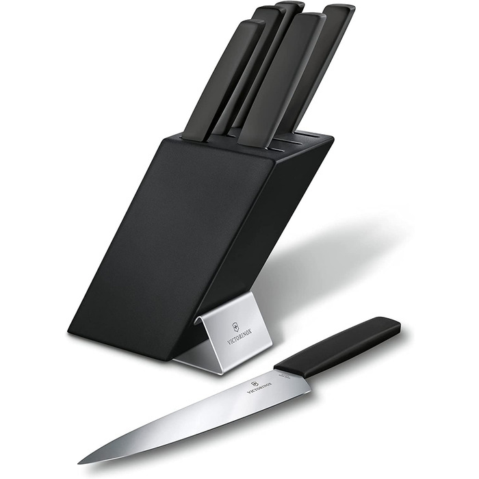 Набор Victorinox Swiss Modern 6 ножей из нержавеющей стали, с подставкой из черного бука