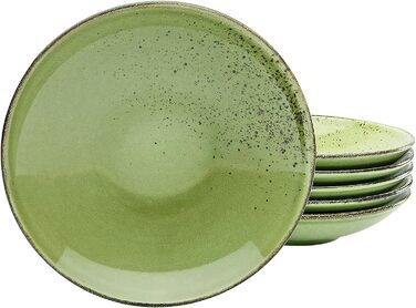 Набор тарелок для супа из керамогранита 22 см, 6 предметов, зеленый Nature Collection CreaTable