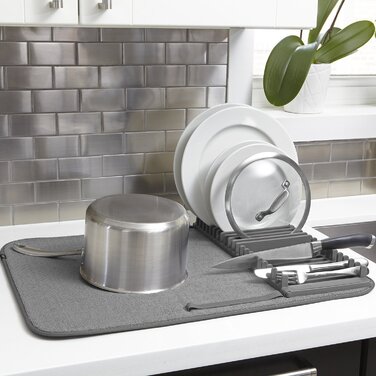 Подставка-сушка для посуды 20,3x45,7x5,1 см темно-серая Udry Geschirr Abtropfgestell Umbra