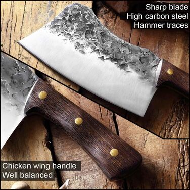 Нож-топорик для мяса Muxel SG8802-1223 из нержавеющей стали, 18 см