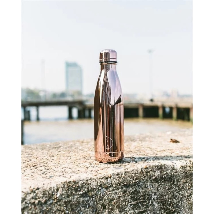 Вакуумная бутылка для воды 0,75 л, цвета розового золота Chrome Rose Gold CHILLY'S