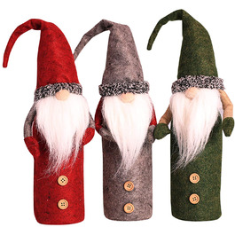 Украшение новогоднее для бутылки «Дед Мороз» 42 х 12 см, набор 3 предмета Petalum