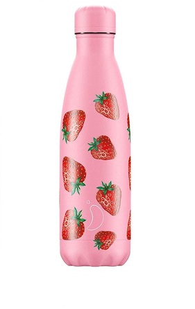 Вакуумная бутылка для воды 0,5 л, розовая Icons Strawberry CHILLY'S