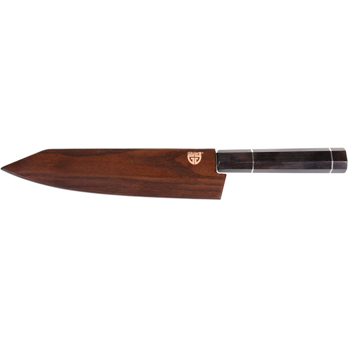 Поварской нож из 67 слоев дамасской стали 20 см, рукоять из дерева GRÄWE